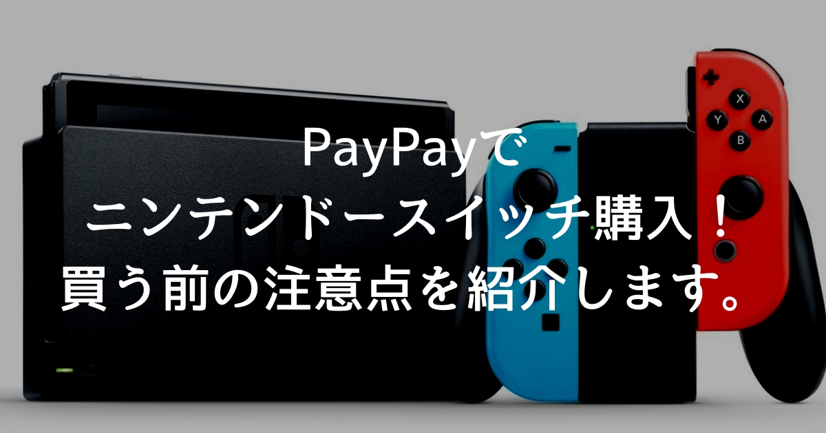 Paypayでヤマダ電機にてニンテンドースイッチを購入 買う前の注意点を紹介します ボクんちライブ